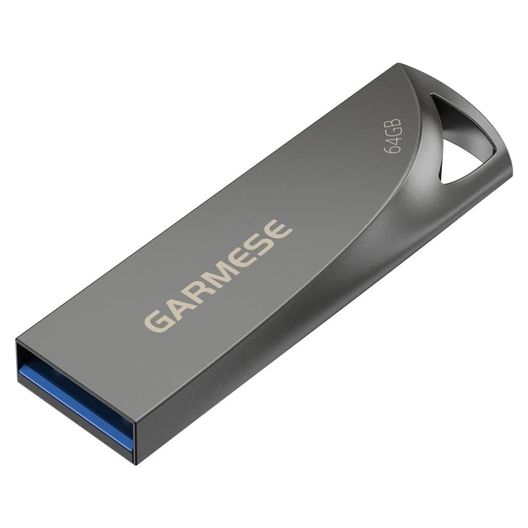 Unidad Flash USB 3.0 GARMESE 64GB Metálica Impermeable Gris