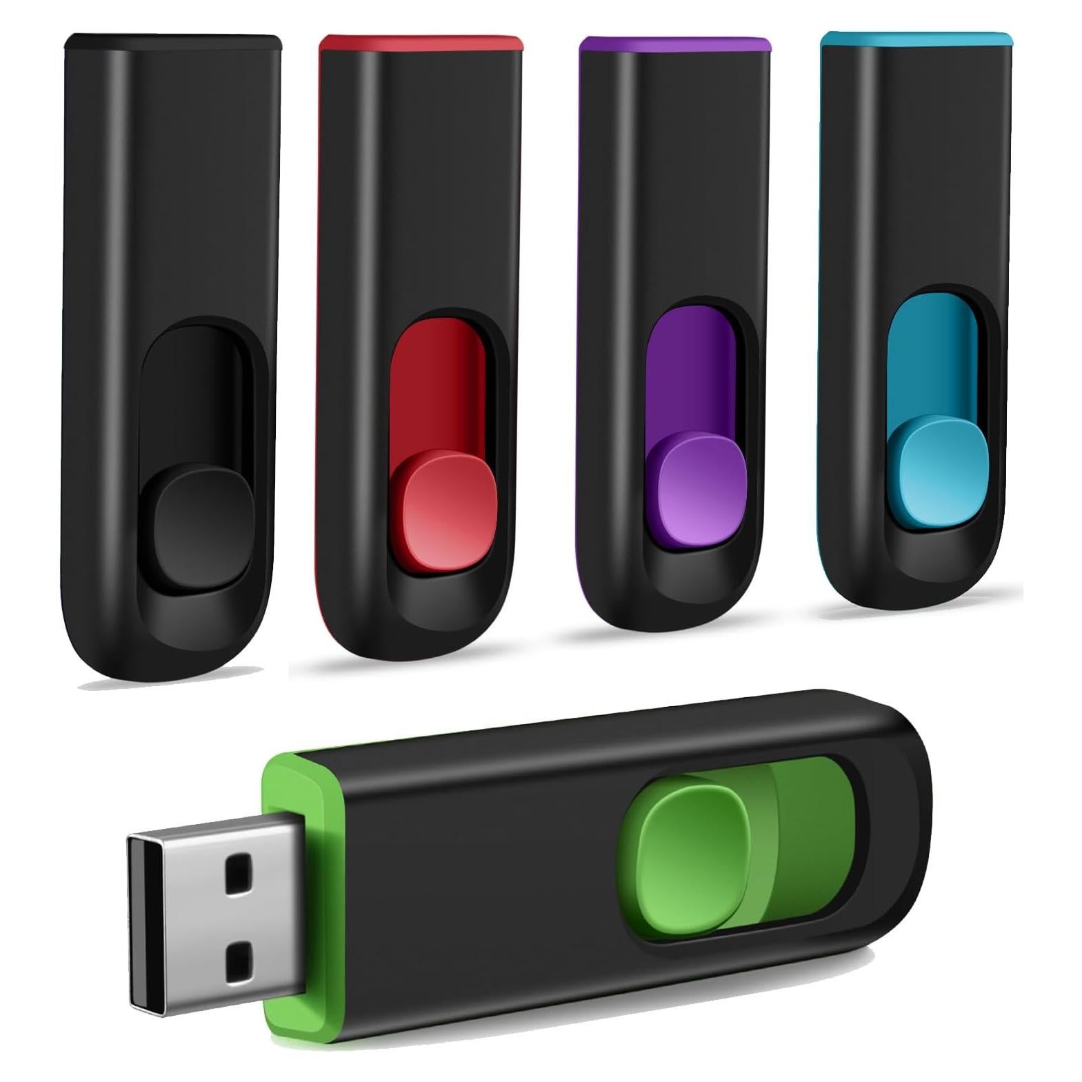 Paquete de 5 Memorias USB 8GB MAKACTUA USB 2.0 Multicolor