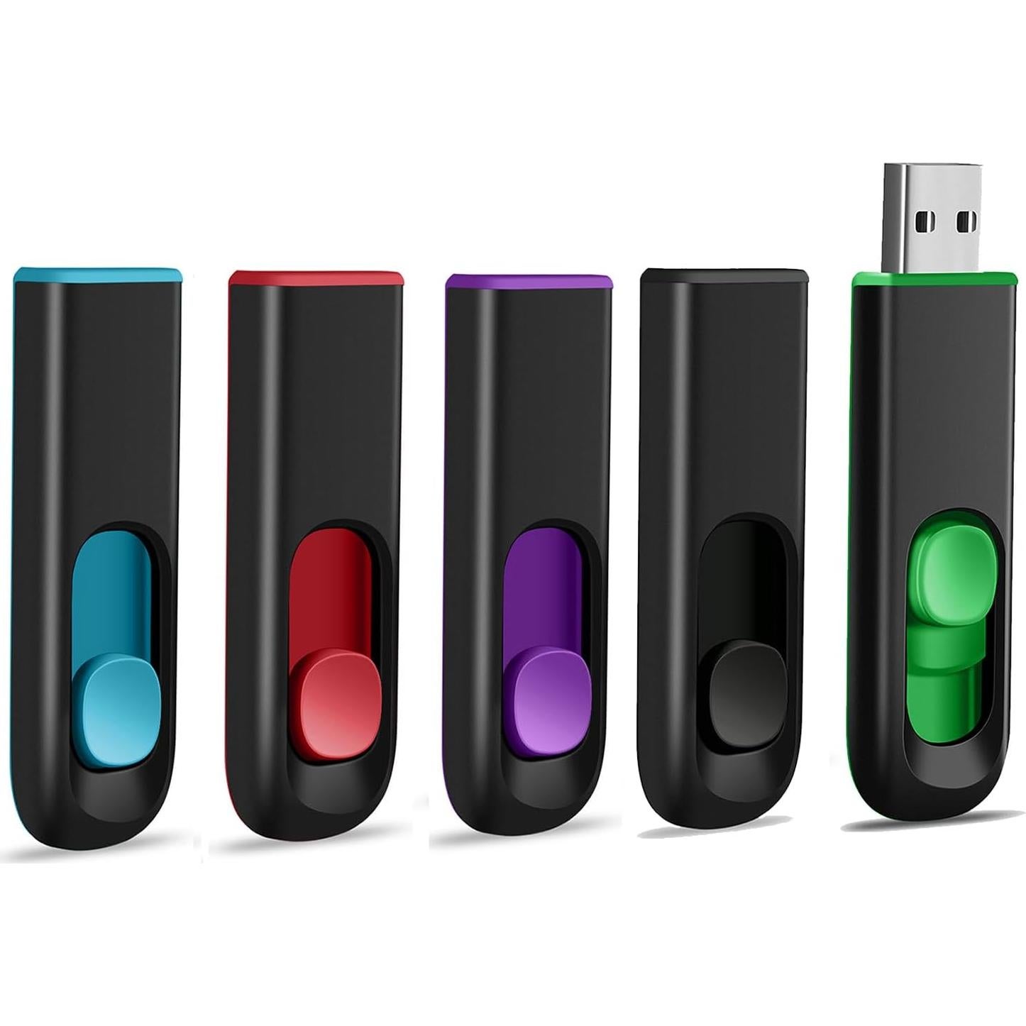 Paquete de 5 Memorias USB 8GB MAKACTUA USB 2.0 Multicolor