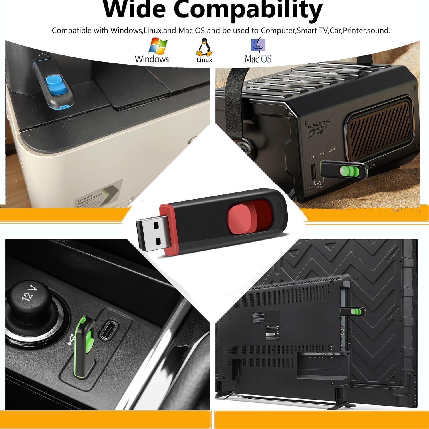 Paquete de 5 Memorias USB 8GB MAKACTUA USB 2.0 Multicolor