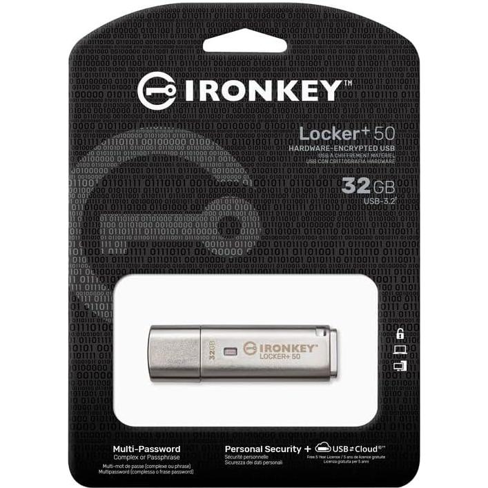 Unidad Flash USB Encriptada Kingston IronKey 32GB Plata