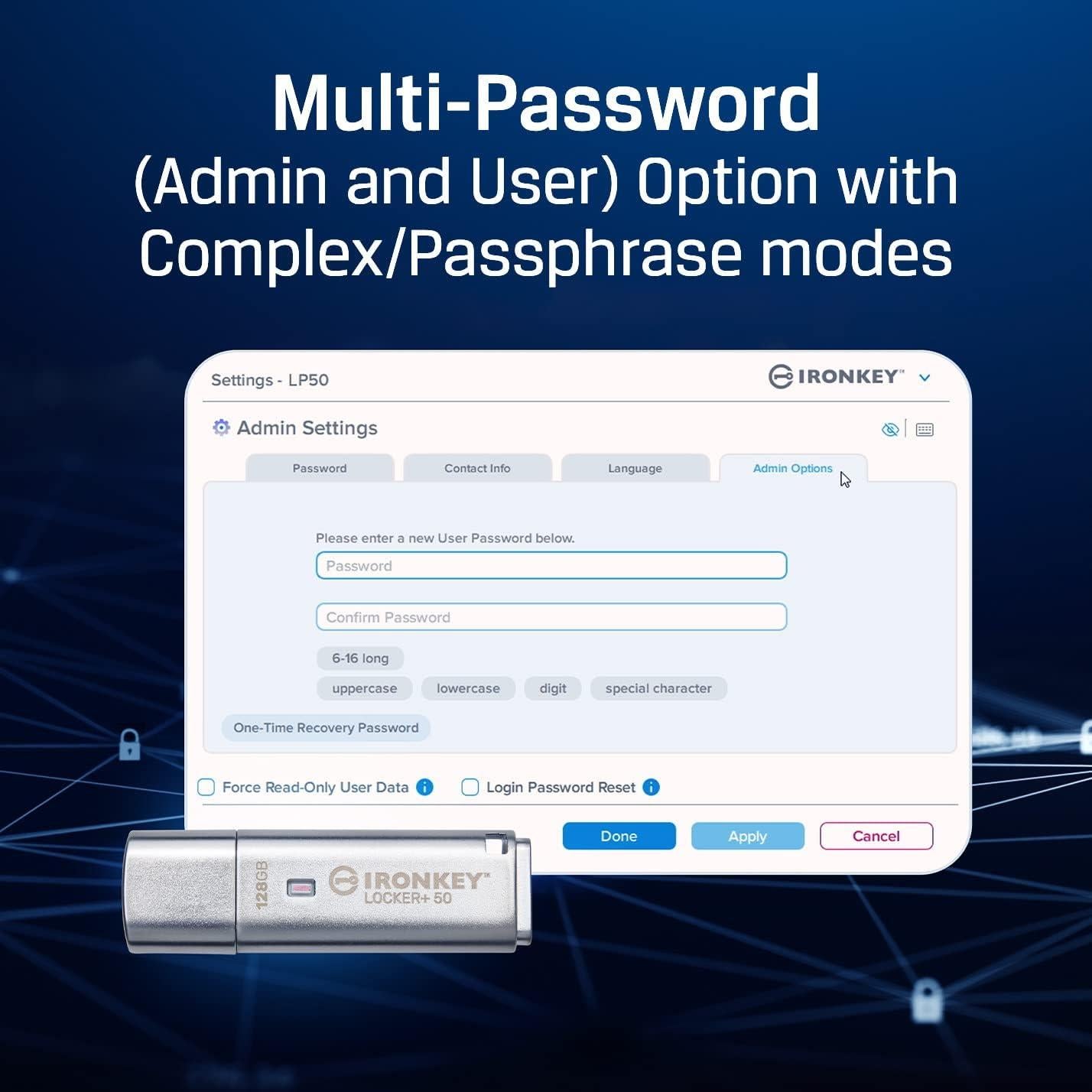 Unidad Flash USB Encriptada Kingston IronKey 32GB Plata