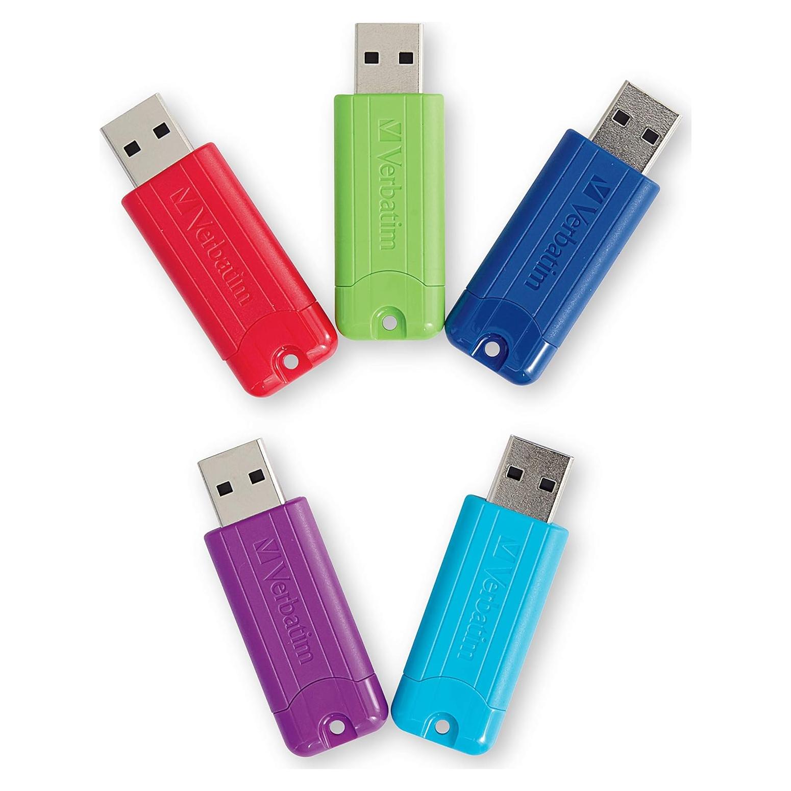 Pendrive Verbatim 16GB Pinstripe USB 3.2 Retráctil 5 Piezas