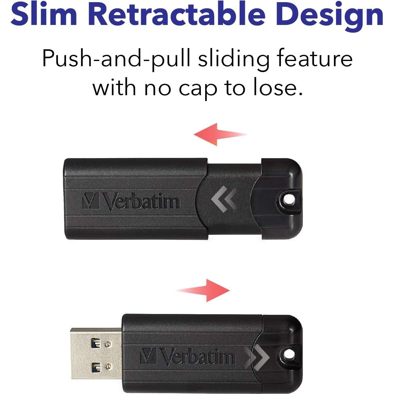 Pendrive Verbatim 32GB PinStripe USB 3.2 Gen 1 - 10 Pack Negro