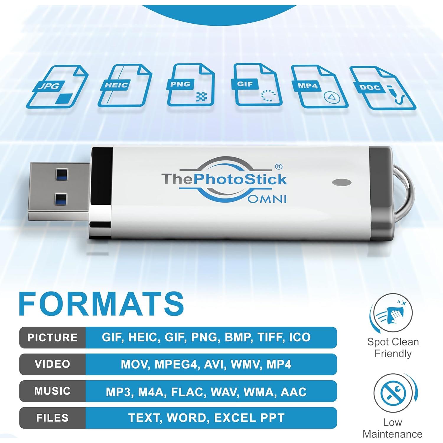 ThePhotoStick Omni 32GB - USB para Copia de Seguridad de Fotos