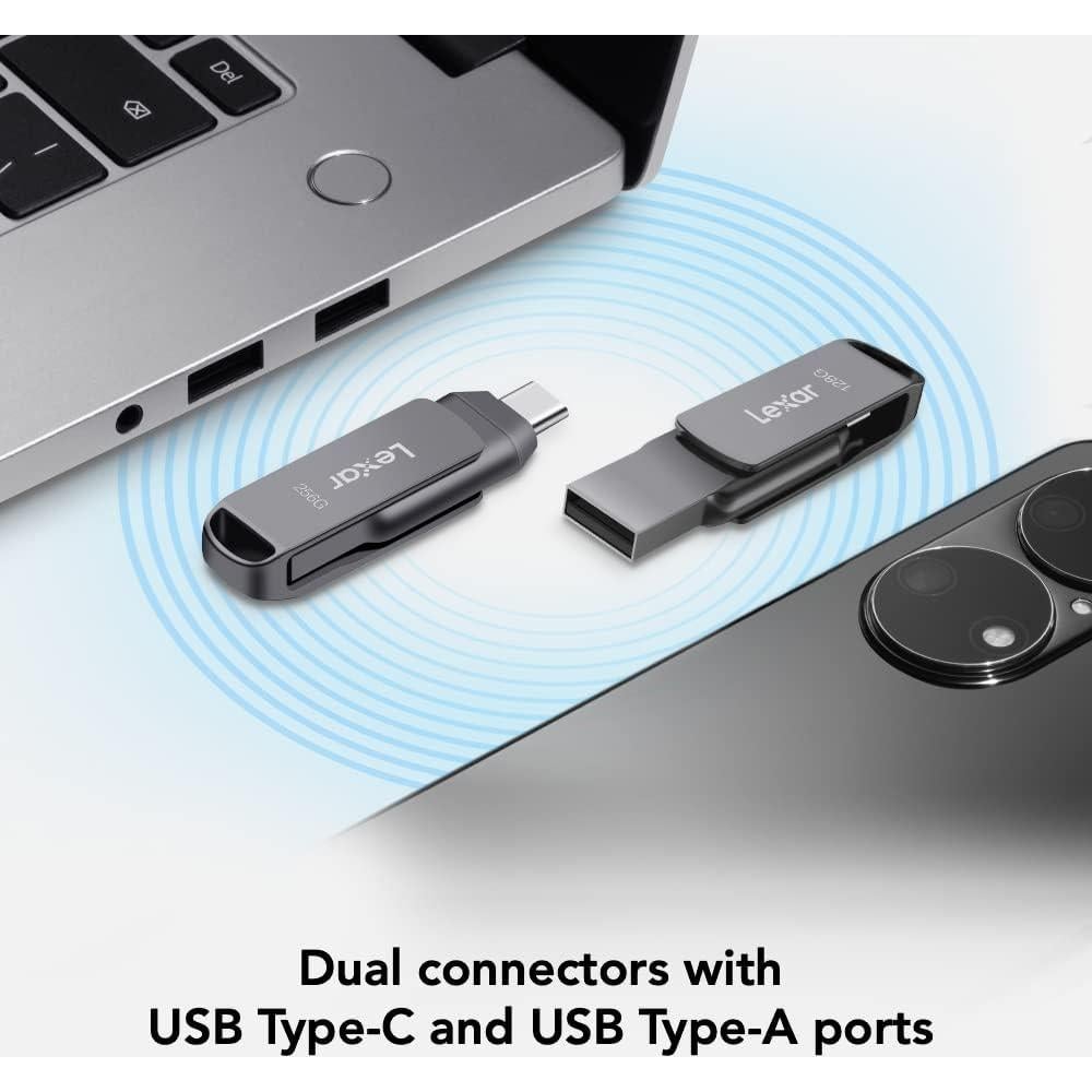 Unidad Flash Lexar 128GB D400 USB 3.2 Tipo-C y Tipo-A