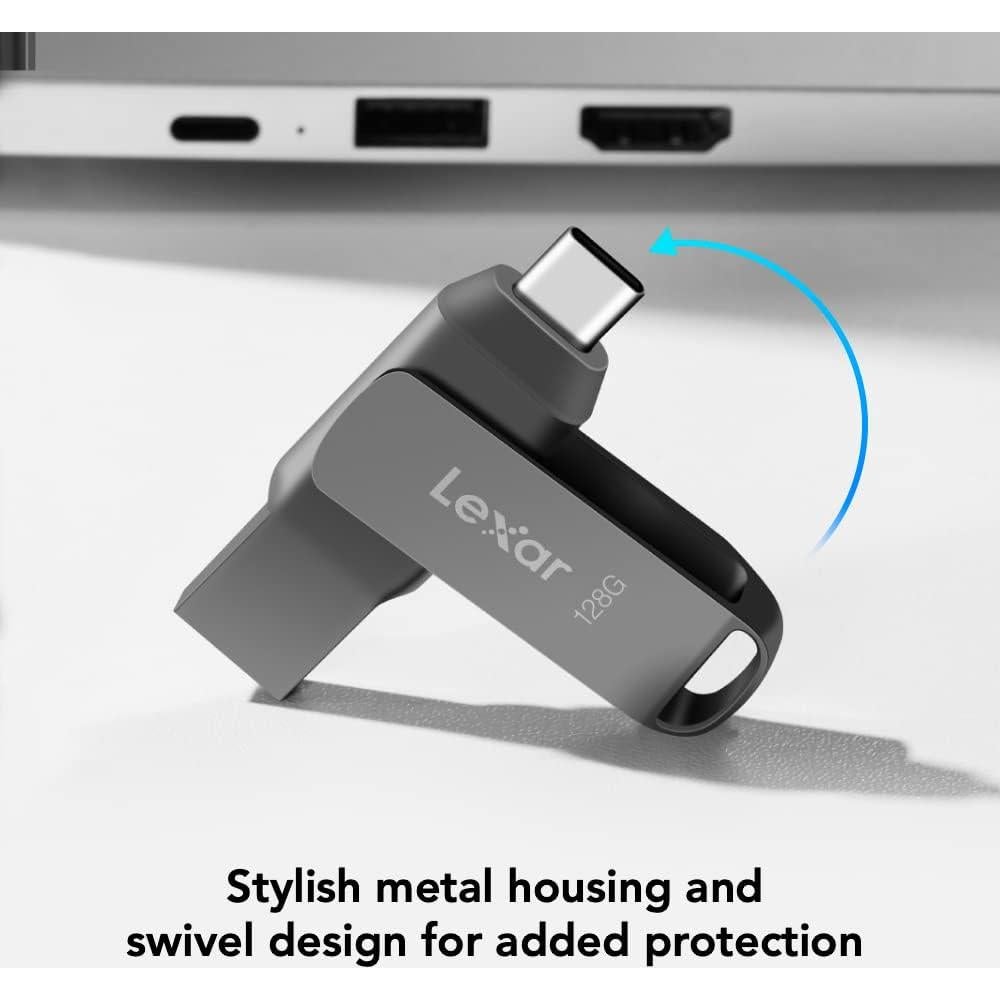 Unidad Flash Lexar 128GB D400 USB 3.2 Tipo-C y Tipo-A