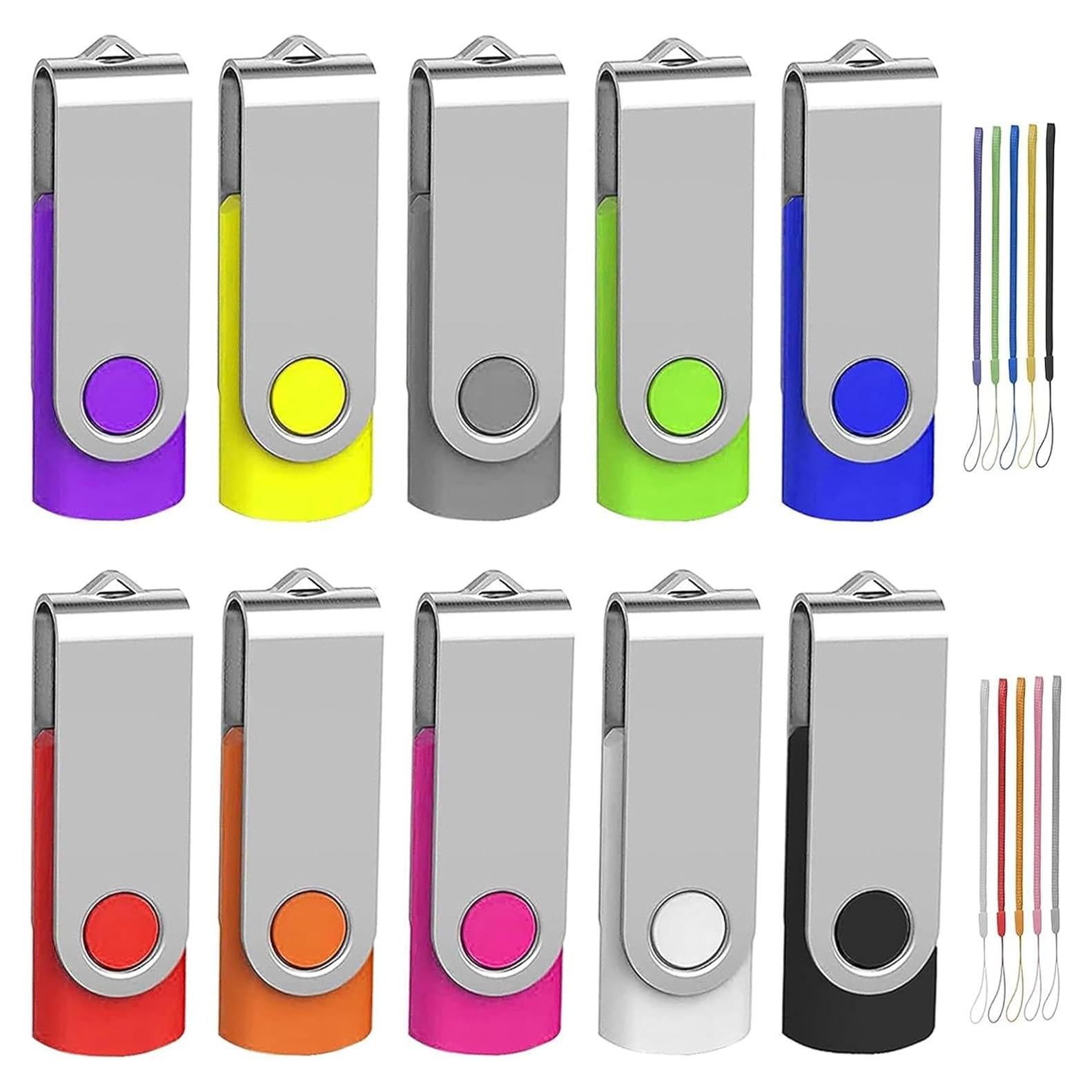 Paquete de 10 Unidades Flash USB 2.0 Wooolken 64GB Metálicas