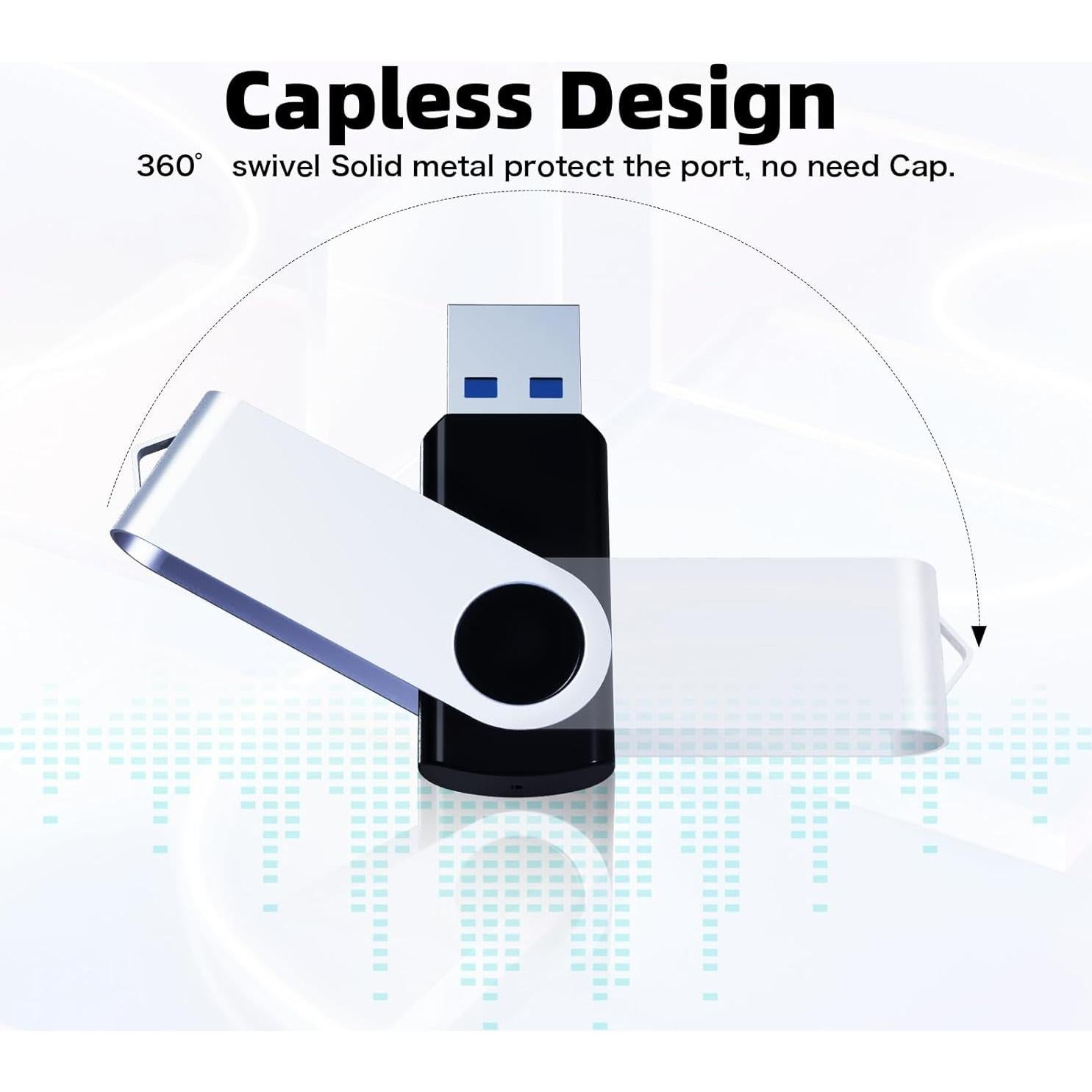 Paquete de 10 Unidades Flash USB 2.0 Wooolken 64GB Metálicas