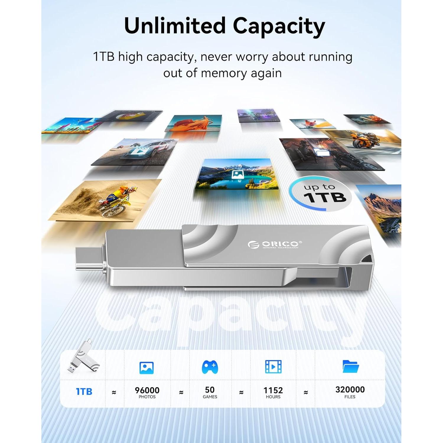 ORICO A10 1TB Disco Duro Sólido Externo USB-C y A