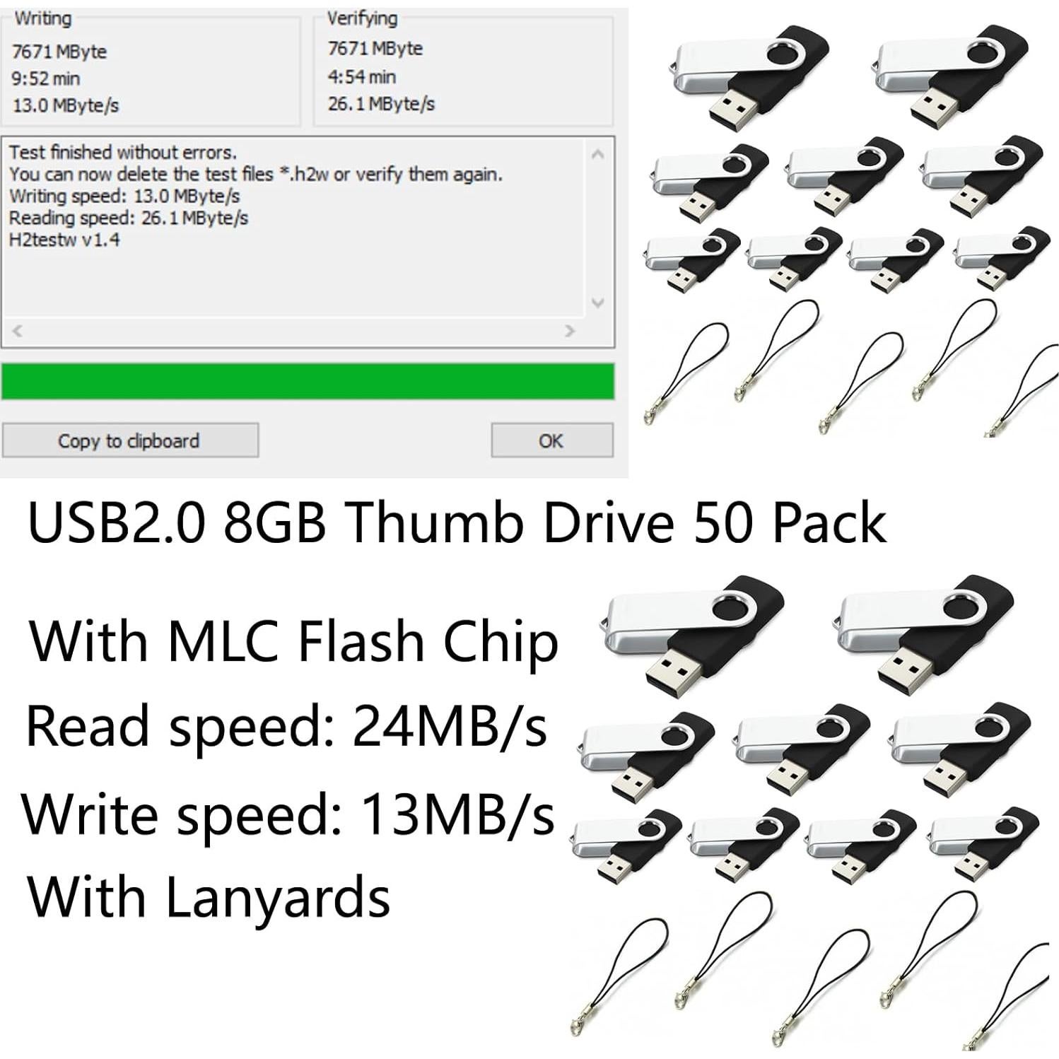 Unidad Flash USB 8GB Mokaabb U804 50 Paquete Negro