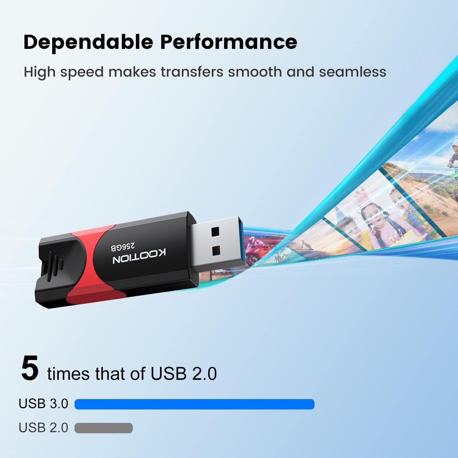 Unidad Flash USB 3.0 KOOTION 256 GB Rojo Retráctil