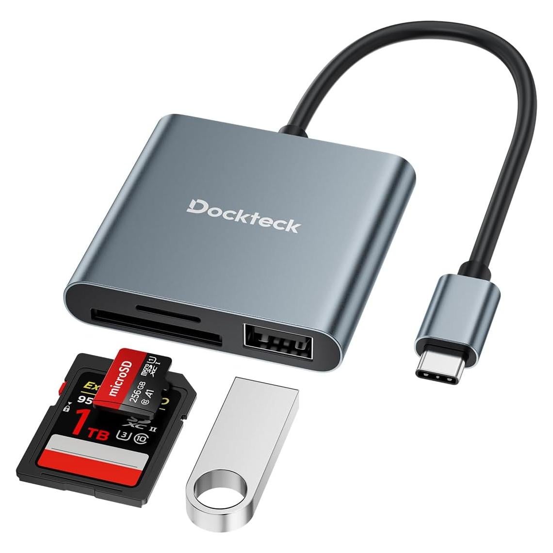 Lector de Tarjeta SD Dockteck USB-C 312MB/s 3 en 1