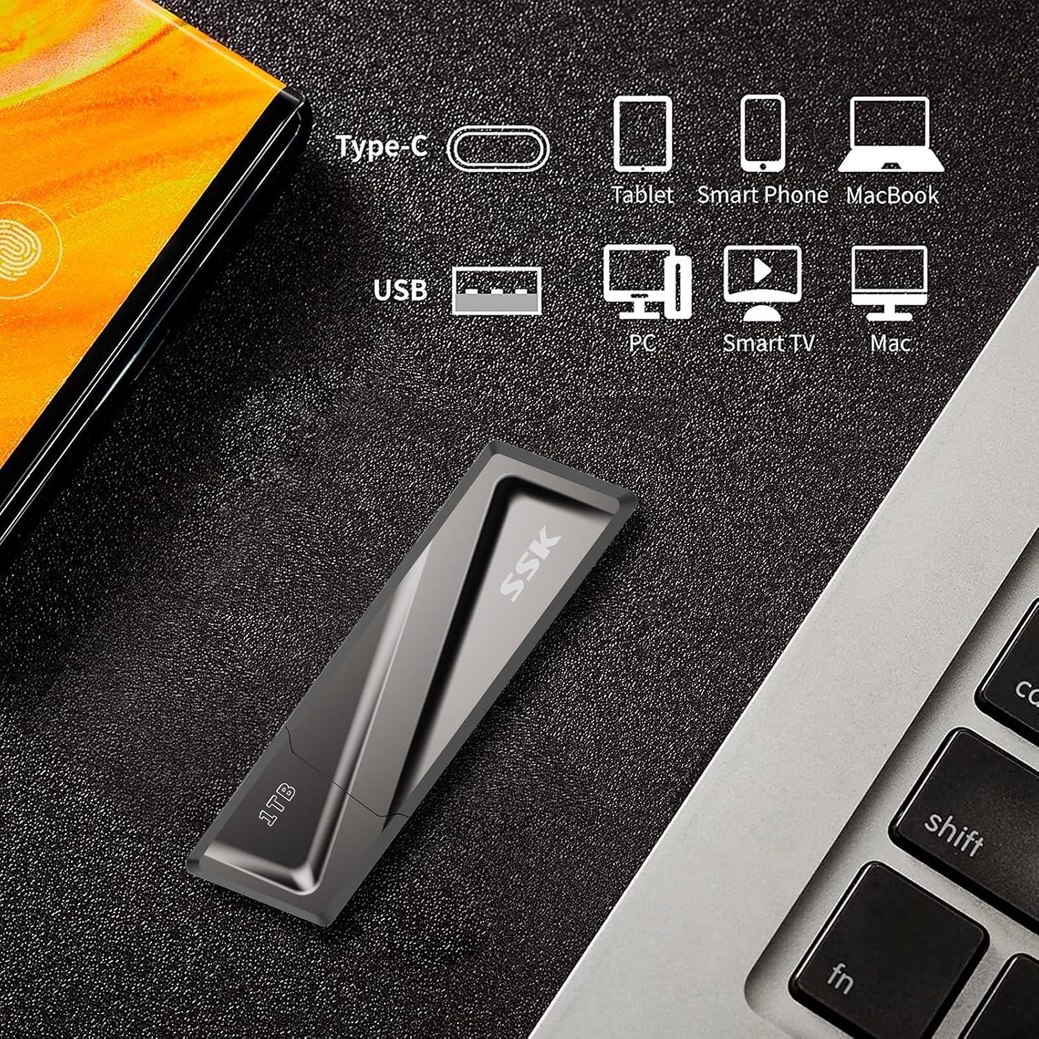 SSK 1TB Unidad Flash USB 3.2 Gen2 550MB/s SSD Externo