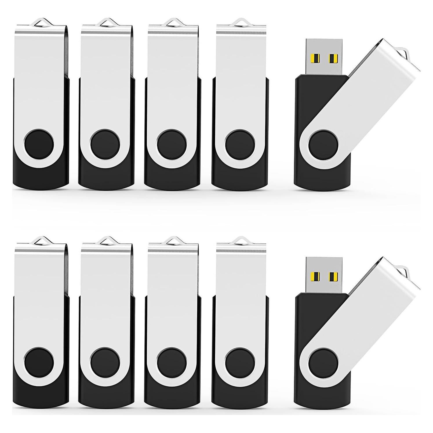Paquete de 10 Unidades Flash USB 8GB Aiibe Negro