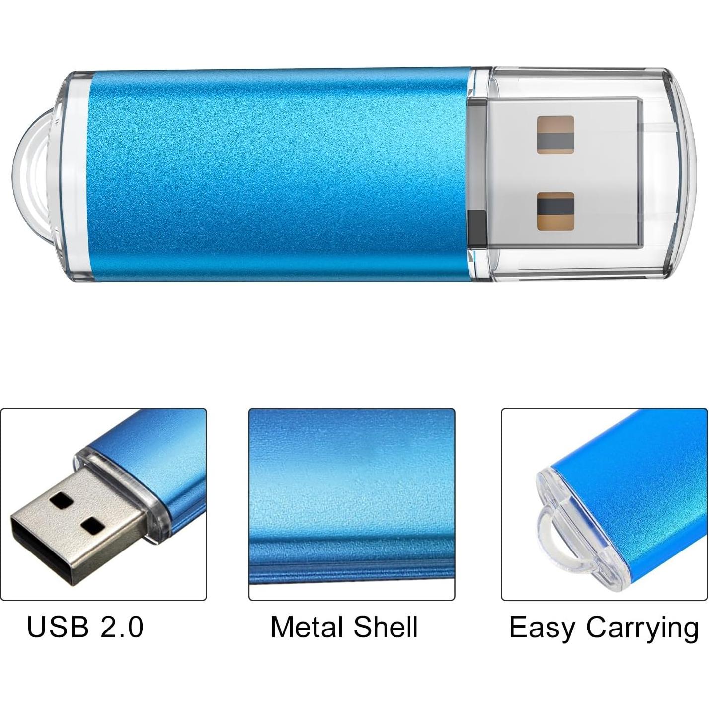 TOPESEL USB Flash Drive 4GB Pack 5 Colores USB 2.0