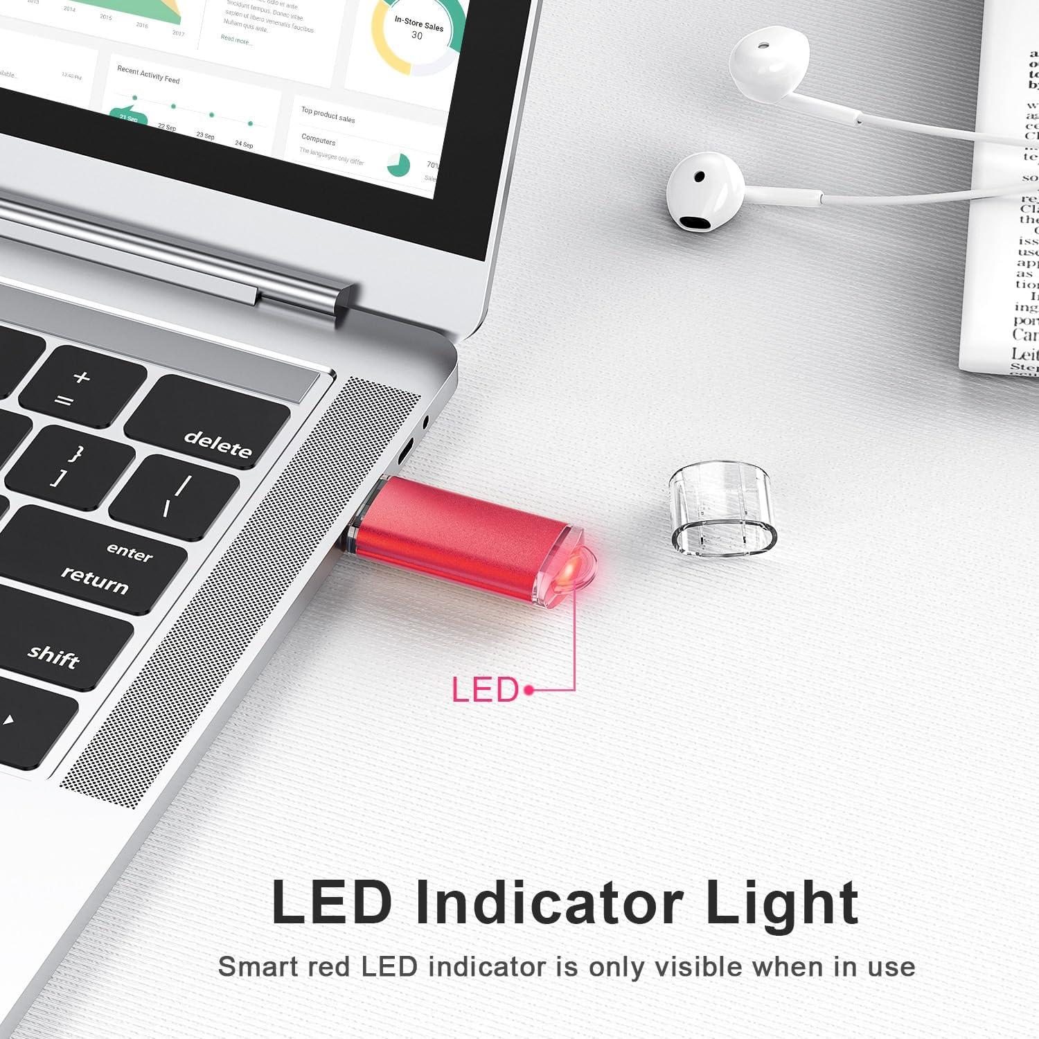 TOPESEL USB Flash Drive 4GB Pack 5 Colores USB 2.0