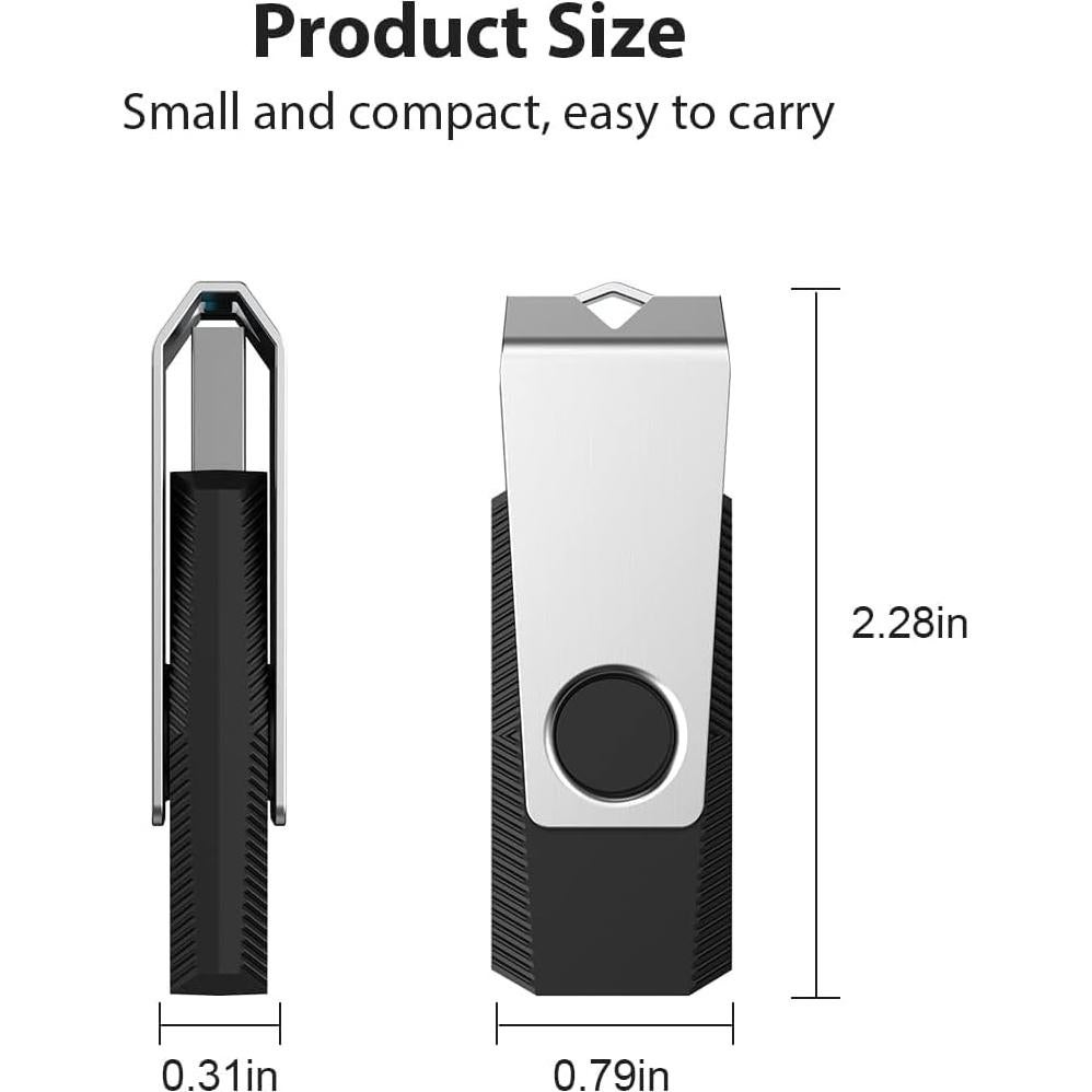 Aiibe 2 Unidades Flash USB 64GB 2.0 Negro Verde