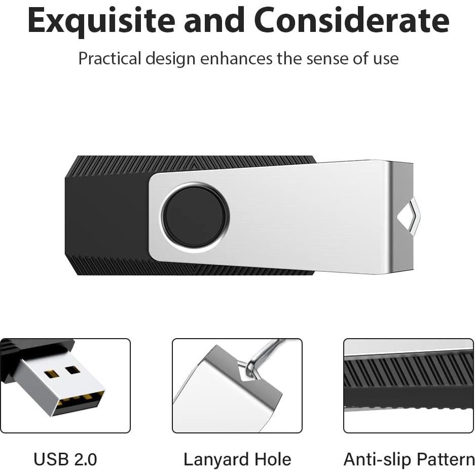 Aiibe 2 Unidades Flash USB 64GB 2.0 Negro Verde