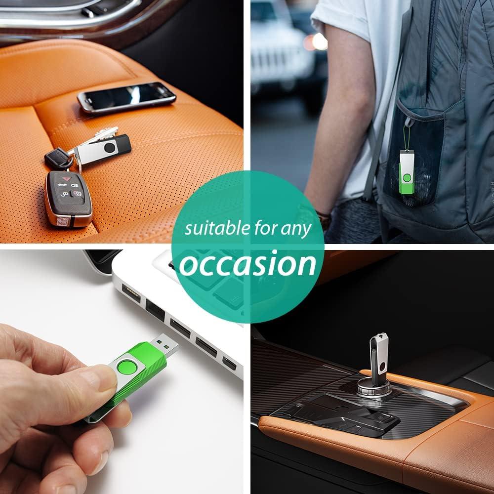 Aiibe 2 Unidades Flash USB 64GB 2.0 Negro Verde