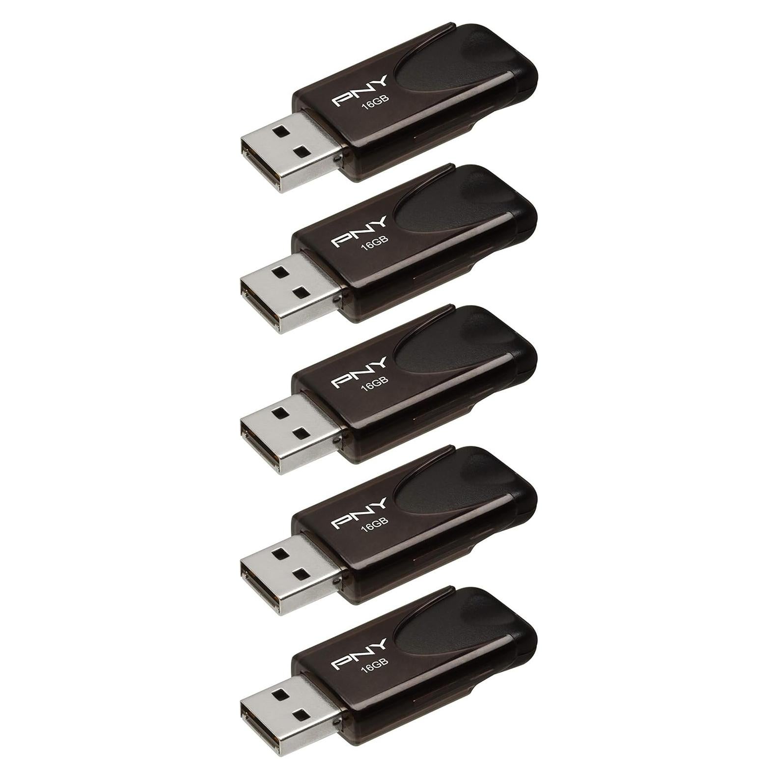 PNY 16GB Attaché 4 USB 2.0 - Paquete de 5 Unidades