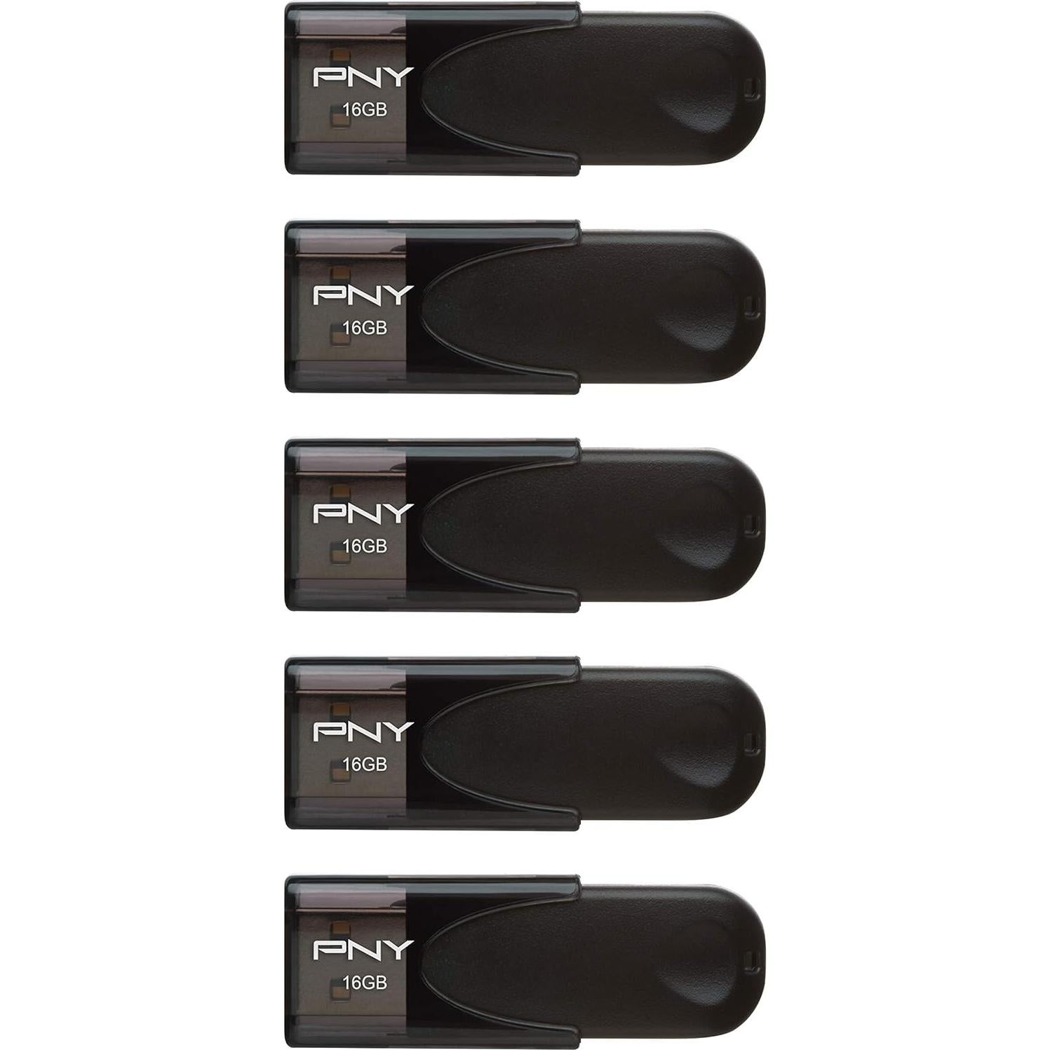 PNY 16GB Attaché 4 USB 2.0 - Paquete de 5 Unidades