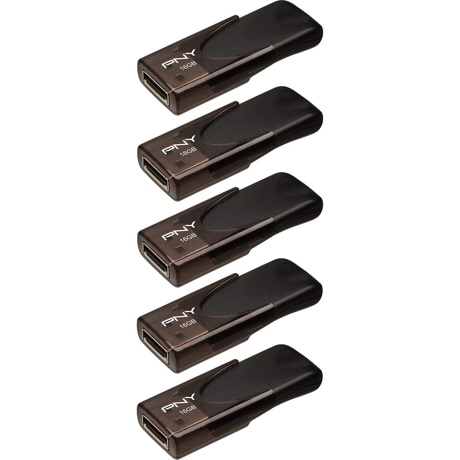 PNY 16GB Attaché 4 USB 2.0 - Paquete de 5 Unidades