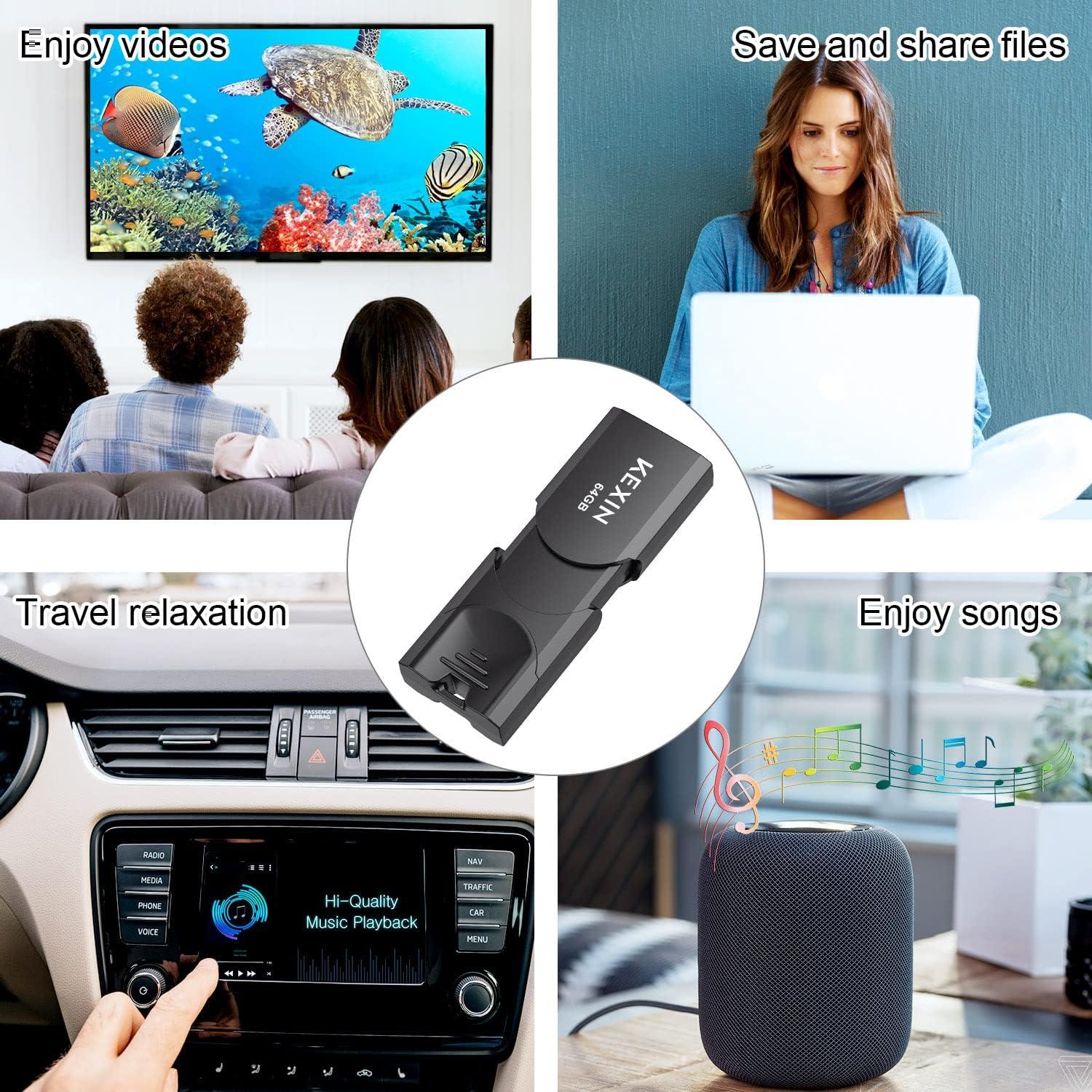 KEXIN Unidad Flash 64GB USB 3.0 Paquete de 5 Colores Mezclados