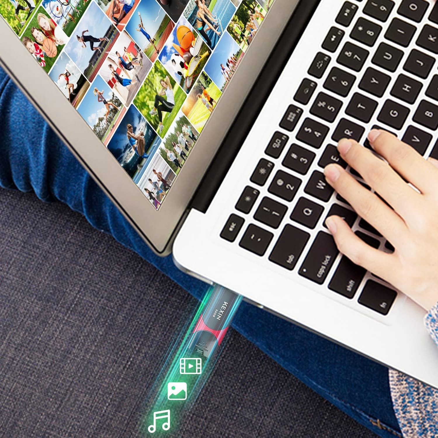 KEXIN Unidad Flash 64GB USB 3.0 Paquete de 5 Colores Mezclados