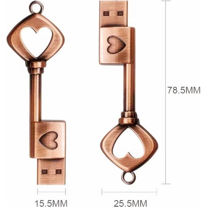 Unidad Flash USB 2.0 Smozer 64GB Corazón Llave Regalo