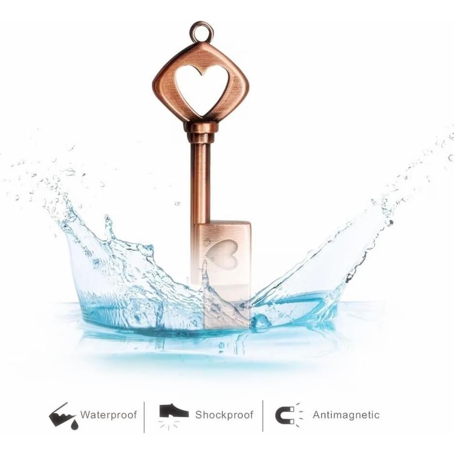 Unidad Flash USB 2.0 Smozer 64GB Corazón Llave Regalo