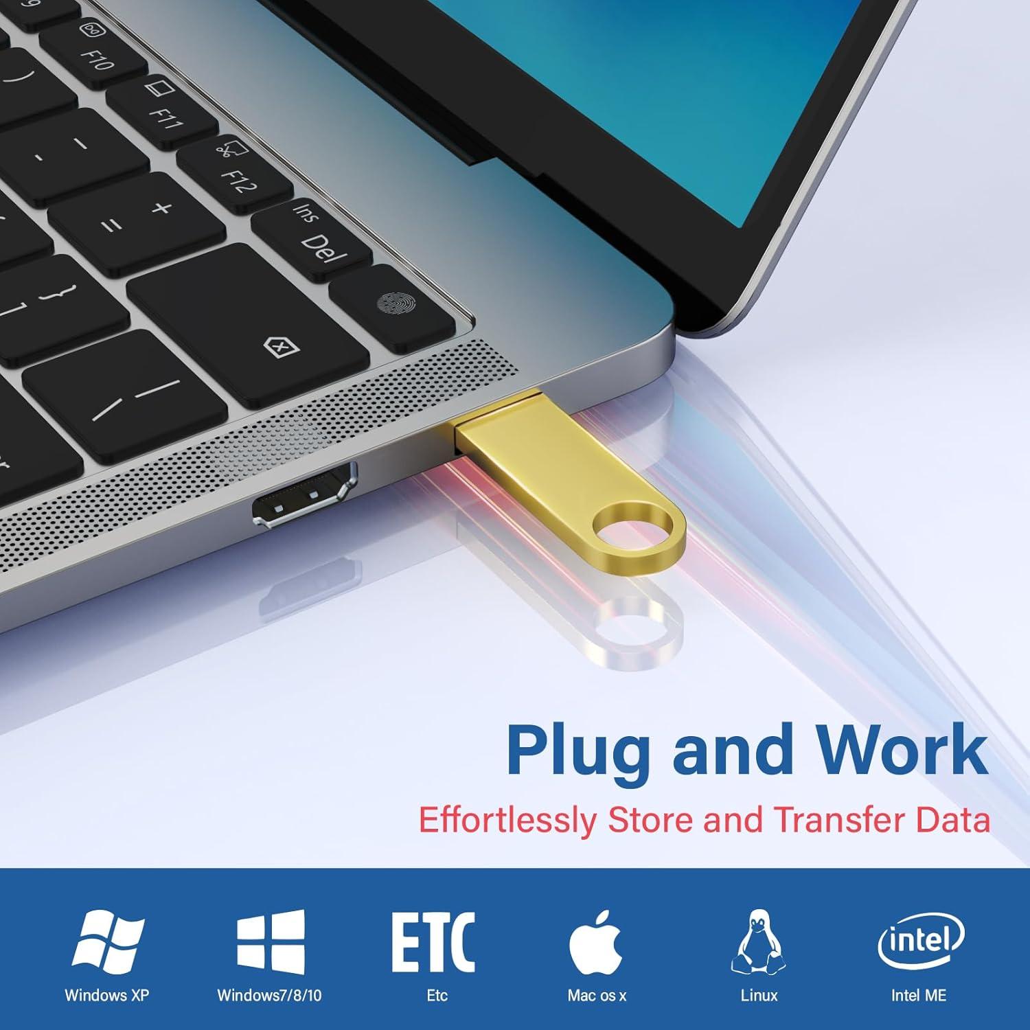 Paquete de 5 Memorias USB 1GB Wooolken Metal 2.0