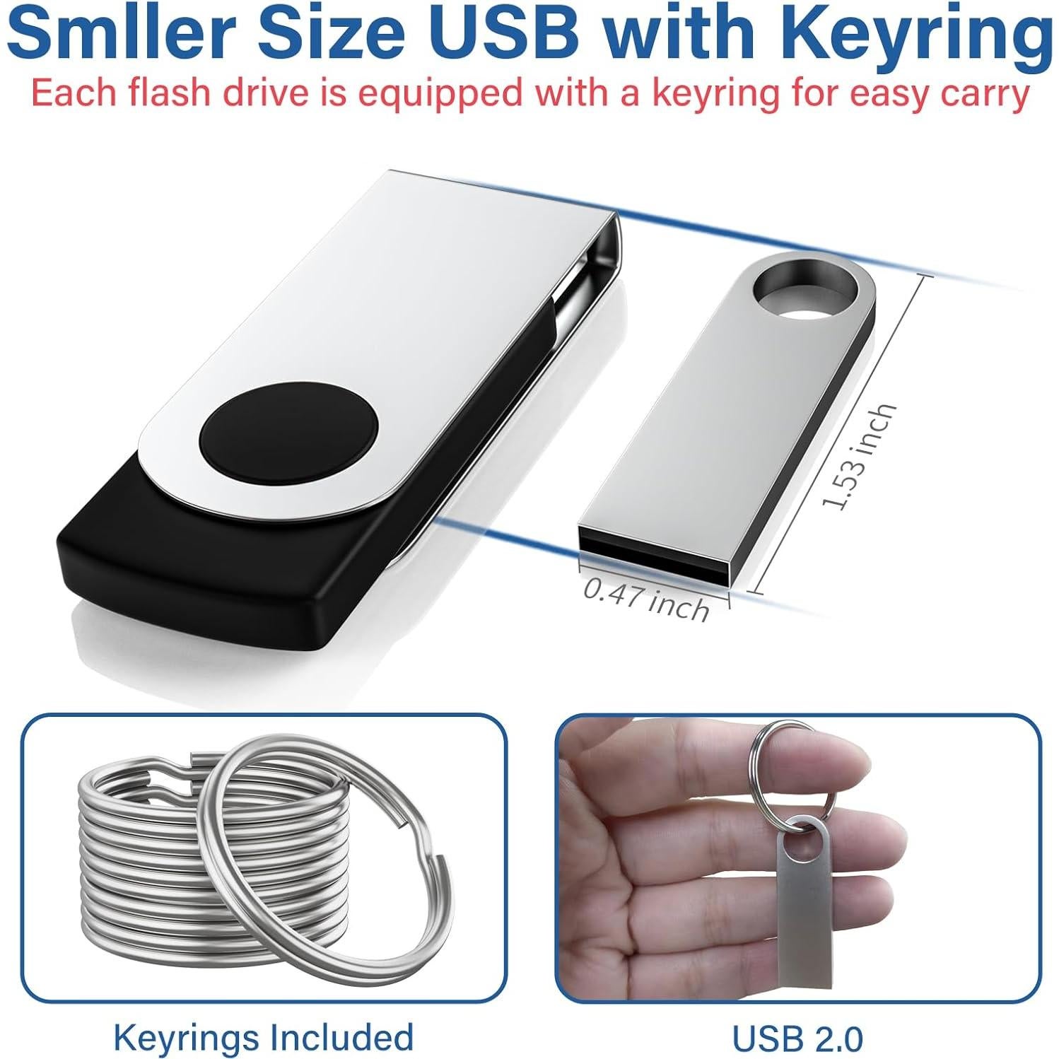 Paquete de 5 Memorias USB 1GB Wooolken Metal 2.0