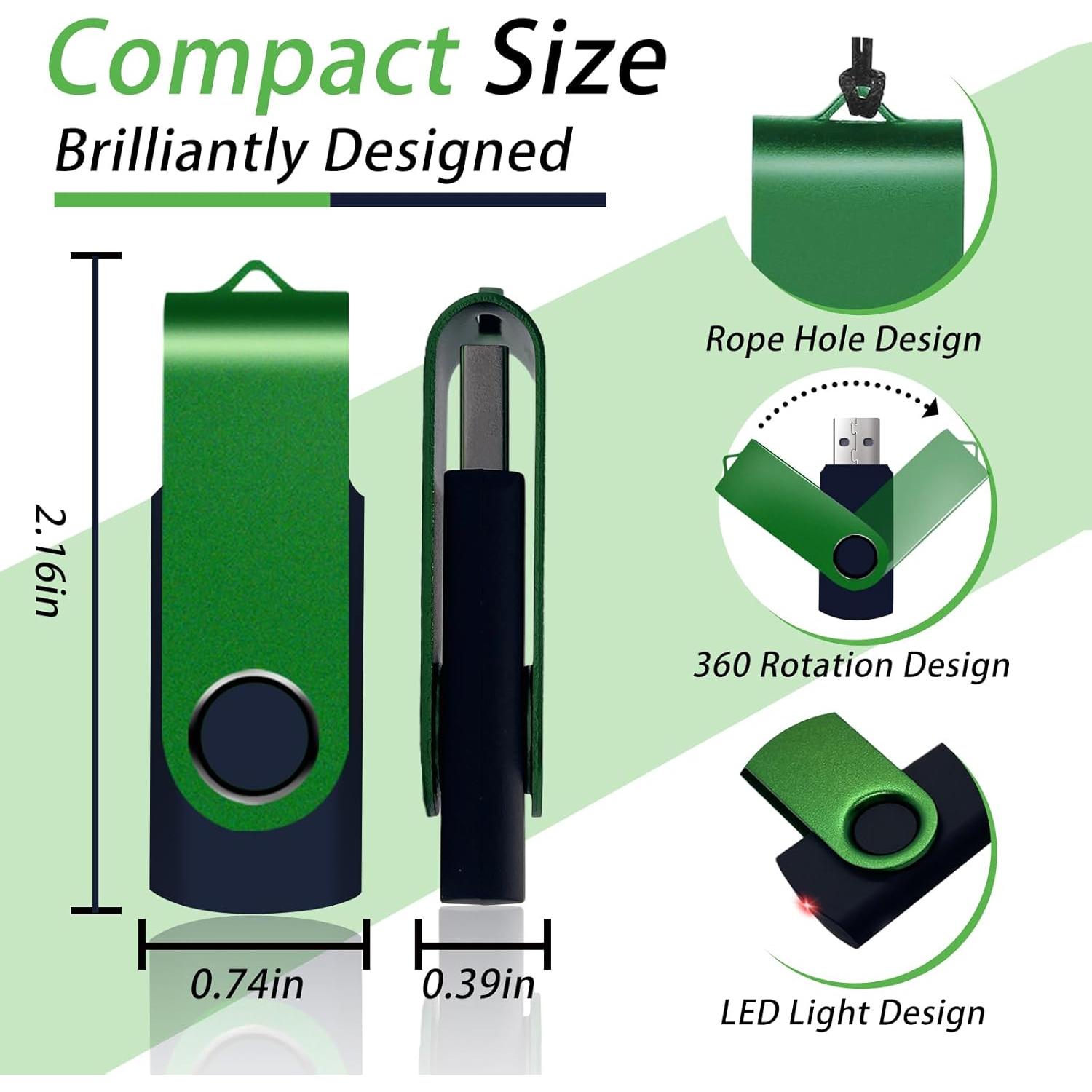 Paquete de 20 Unidades Flash USB 2.0 XUANREG 2GB Verde