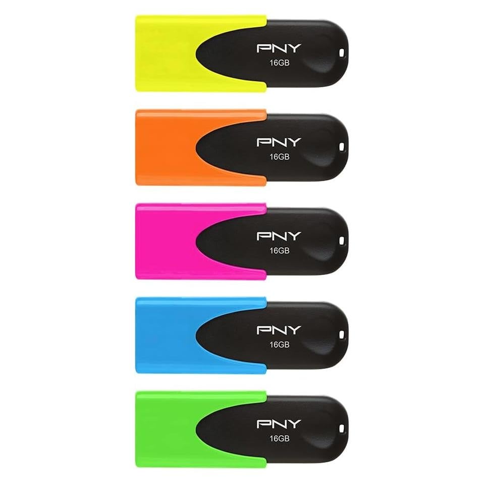 Pendrive PNY Attaché 4 USB 2.0 16GB Multicolor 5-Pack
