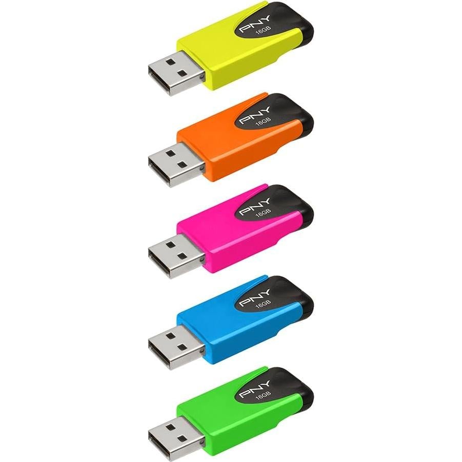 Pendrive PNY Attaché 4 USB 2.0 16GB Multicolor 5-Pack