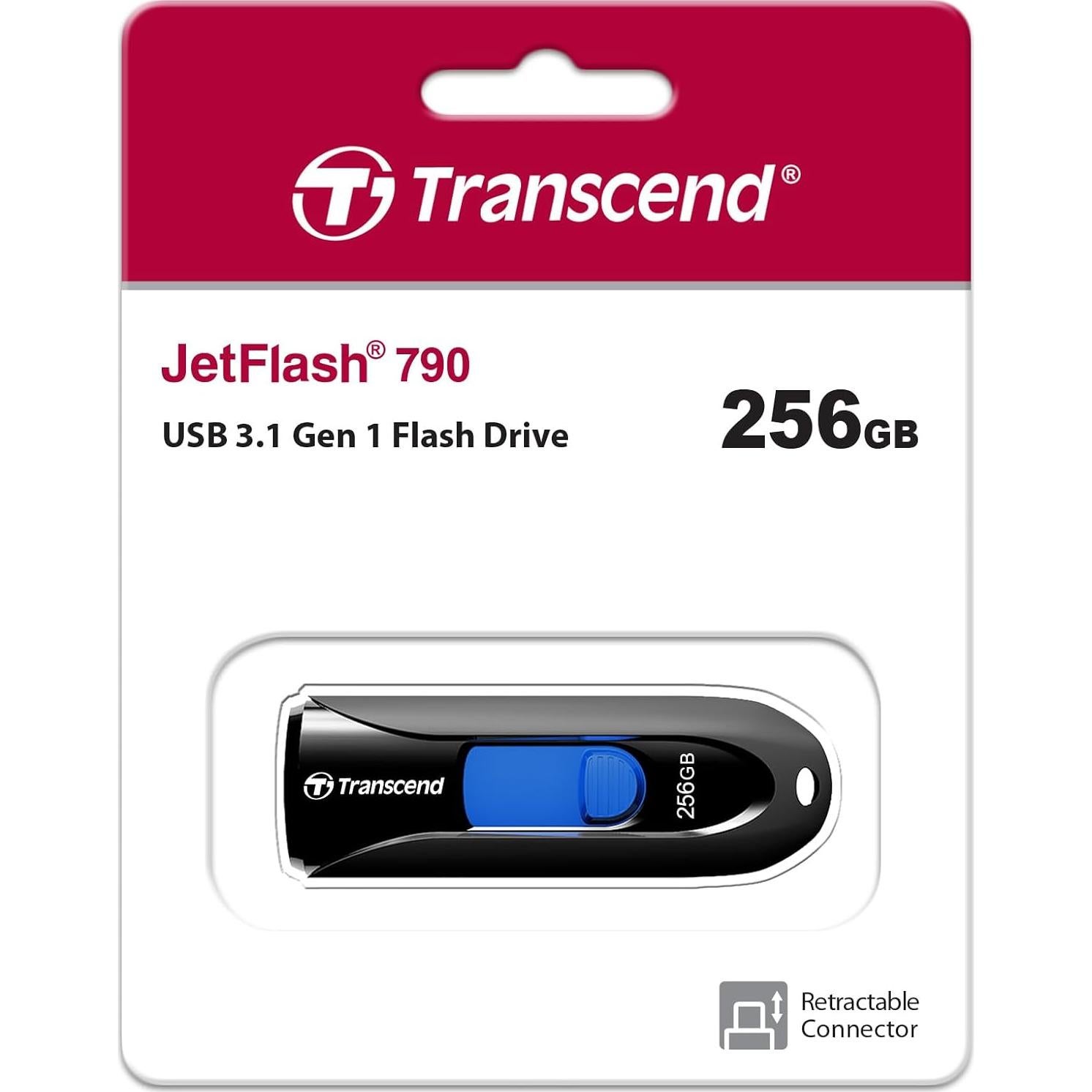 Transcend Jetflash 790 USB 3.1 256GB Negro