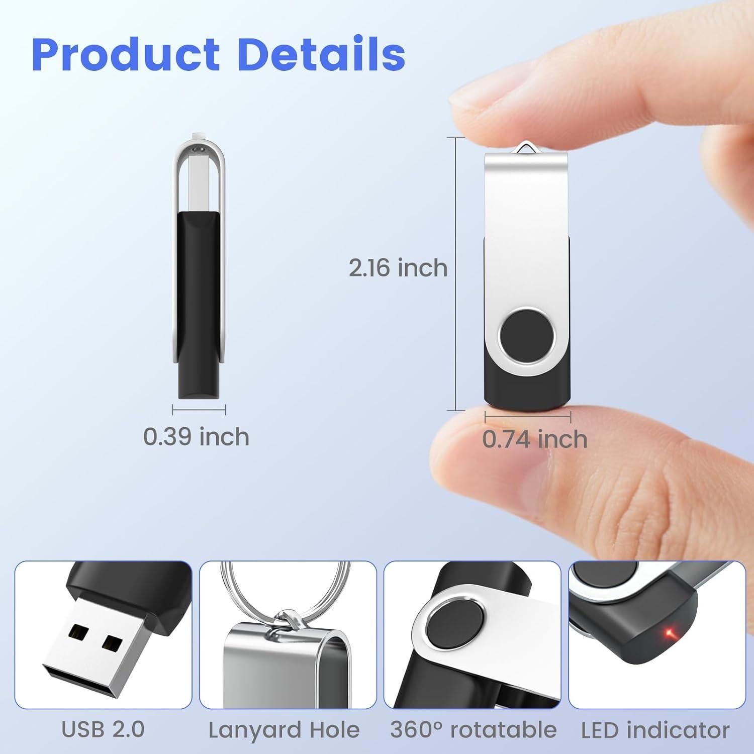 Memoria USB 1GB ABLAZE Pack 50 Unidades USB 2.0 Negro