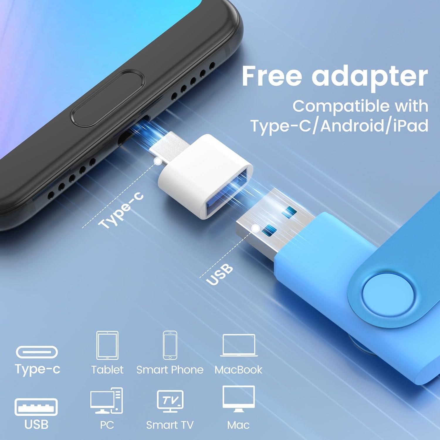 Paquete de 2 Unidades Flash USB 3.0 128GB Wooolken con Adaptador USB-C