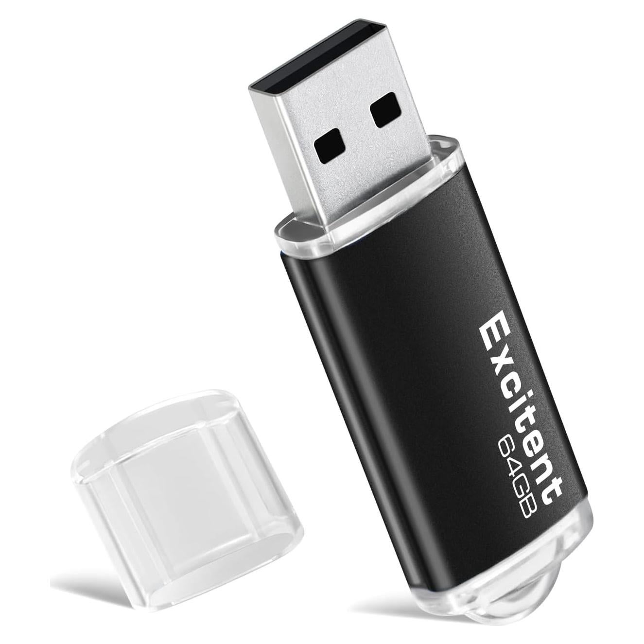 Unidad Flash USB 64GB Excitent Alta Velocidad Negro