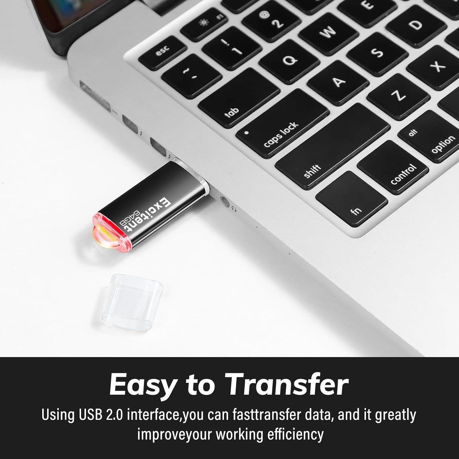 Unidad Flash USB 64GB Excitent Alta Velocidad Negro