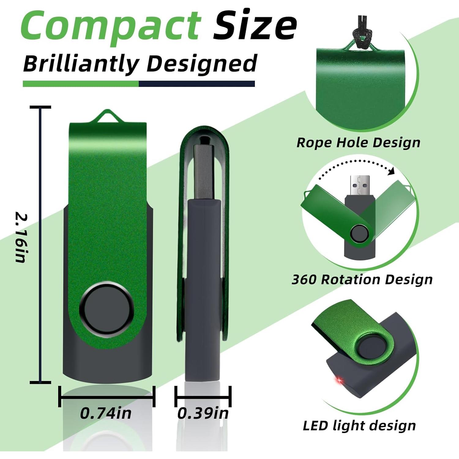 Paquete de 10 USB 2.0 XUANREG 32GB con Cuerdas y Etiquetas