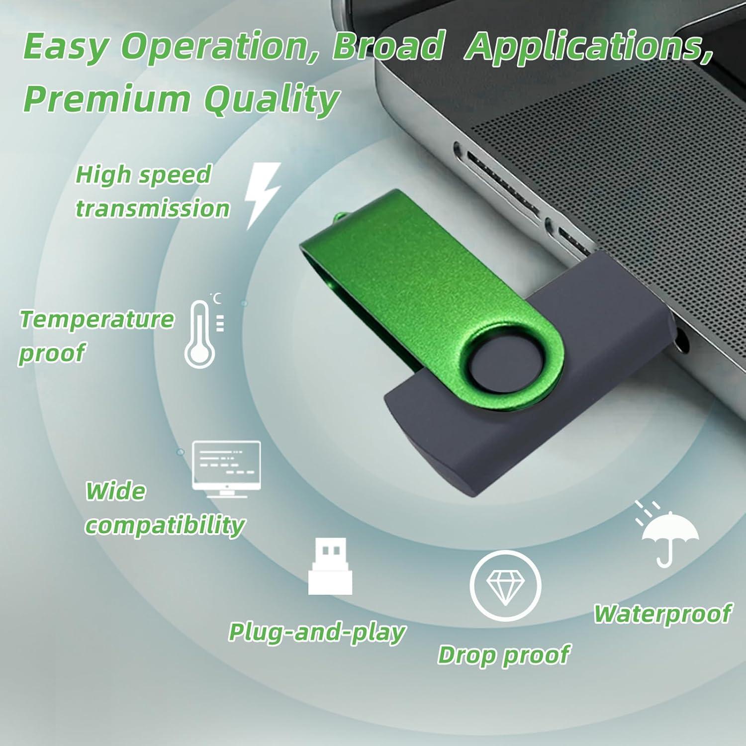 Paquete de 10 USB 2.0 XUANREG 32GB con Cuerdas y Etiquetas