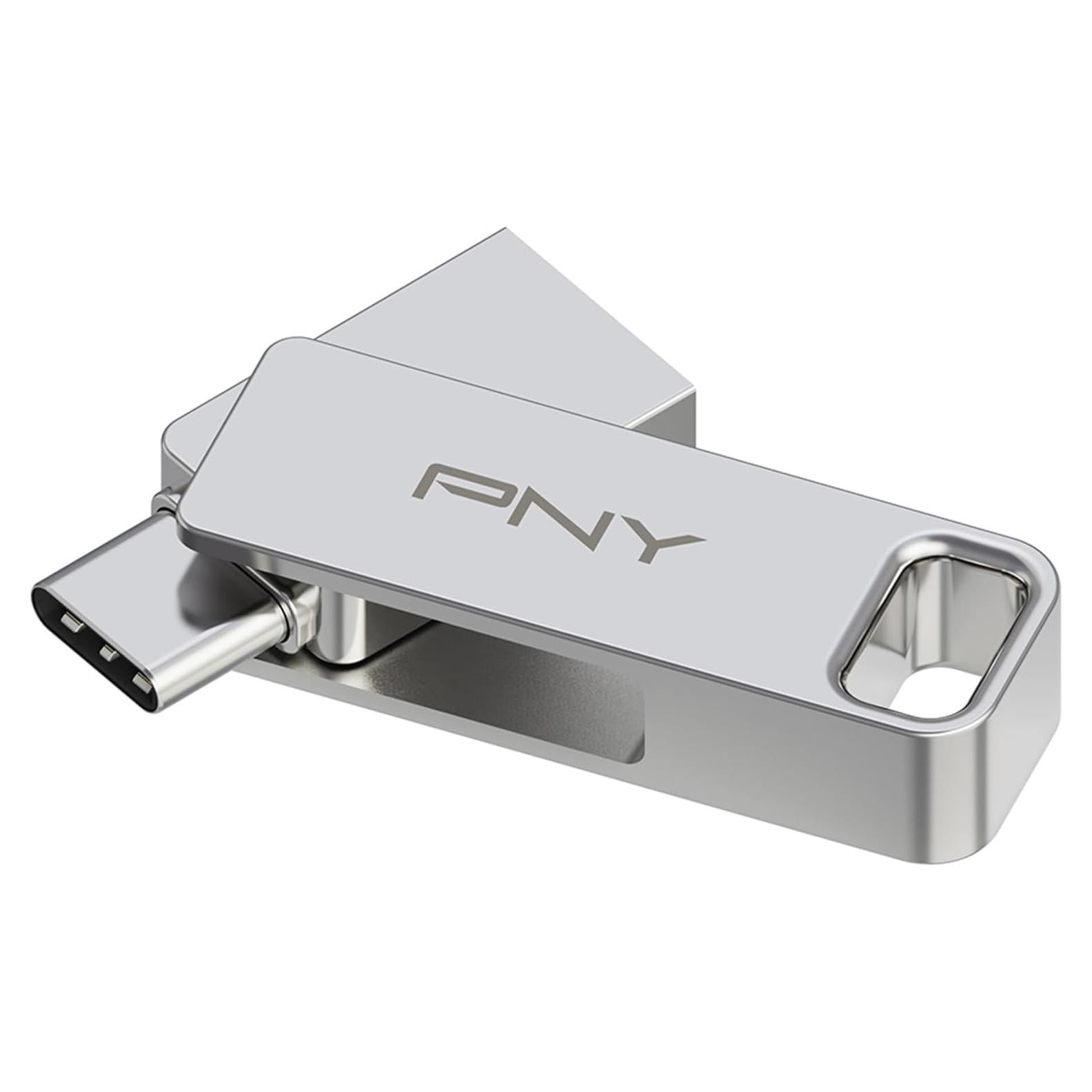 PNY 64GB Duo Link USB 3.2 Type-C Dual Flash Drive for Android Devices and Computers - External Mobile Storage for Photos, Videos, and More - 200MB/s