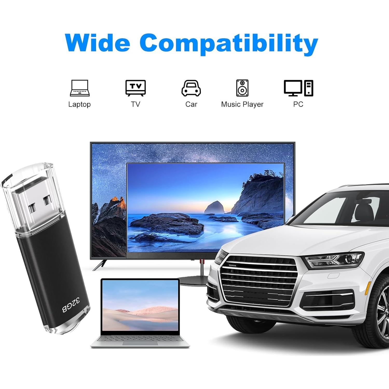 Paquete 2 Unidades Flash USB 2.0 32GB Xinway Negro Azul