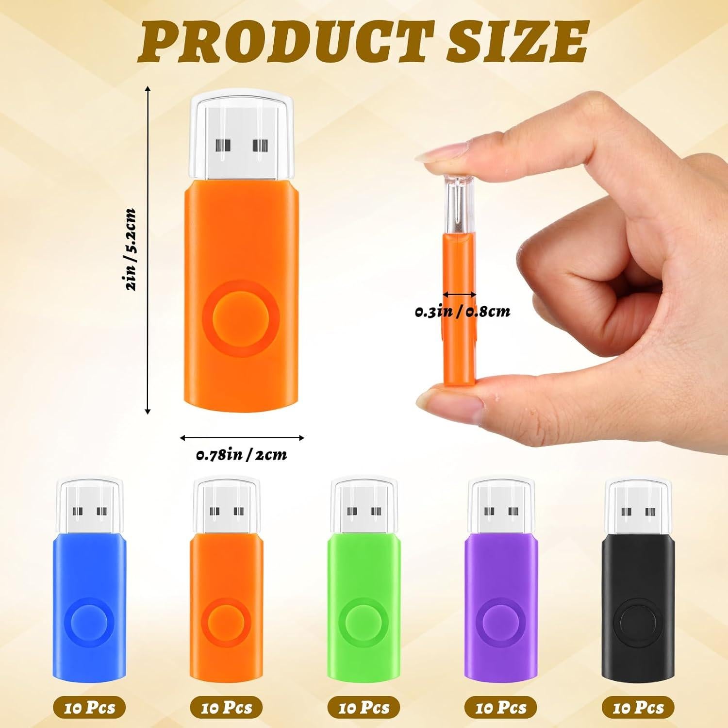 50 Unidades Flash USB 128MB Kanayu 2.0 5 Colores