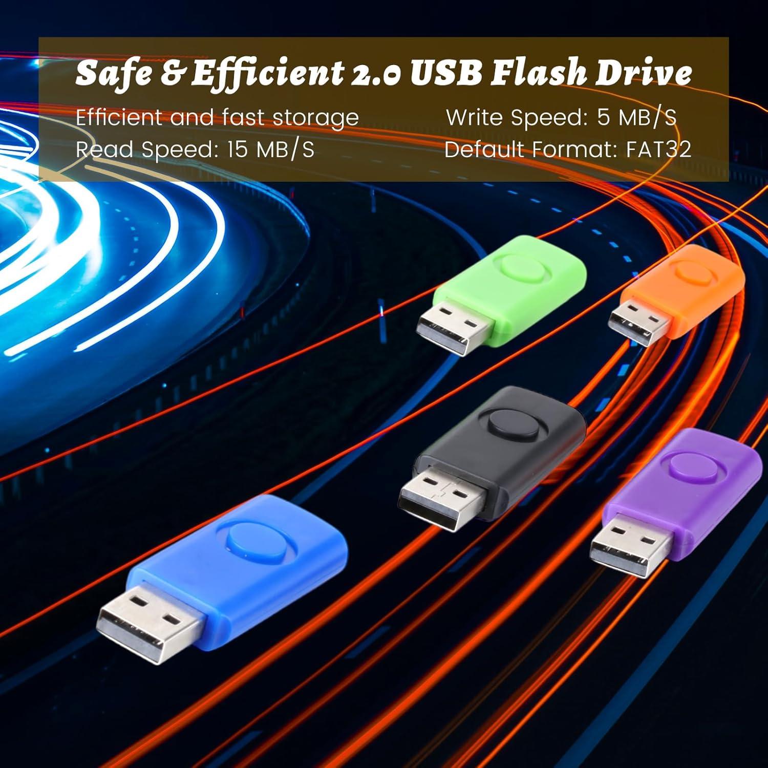 50 Unidades Flash USB 128MB Kanayu 2.0 5 Colores