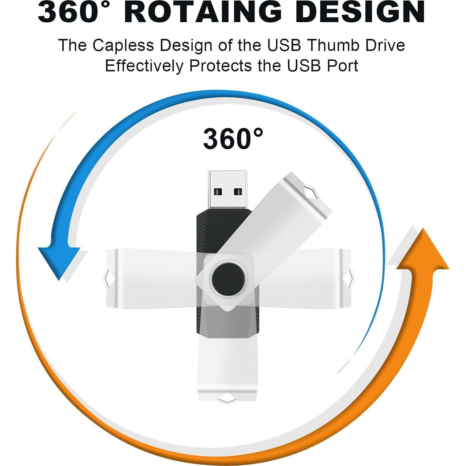 Memoria USB 8GB MECHEER Paquete de 10 con Clip Giratorio