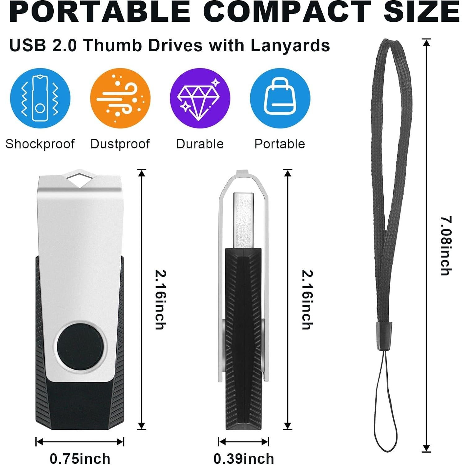 Memoria USB 8GB MECHEER Paquete de 10 con Clip Giratorio