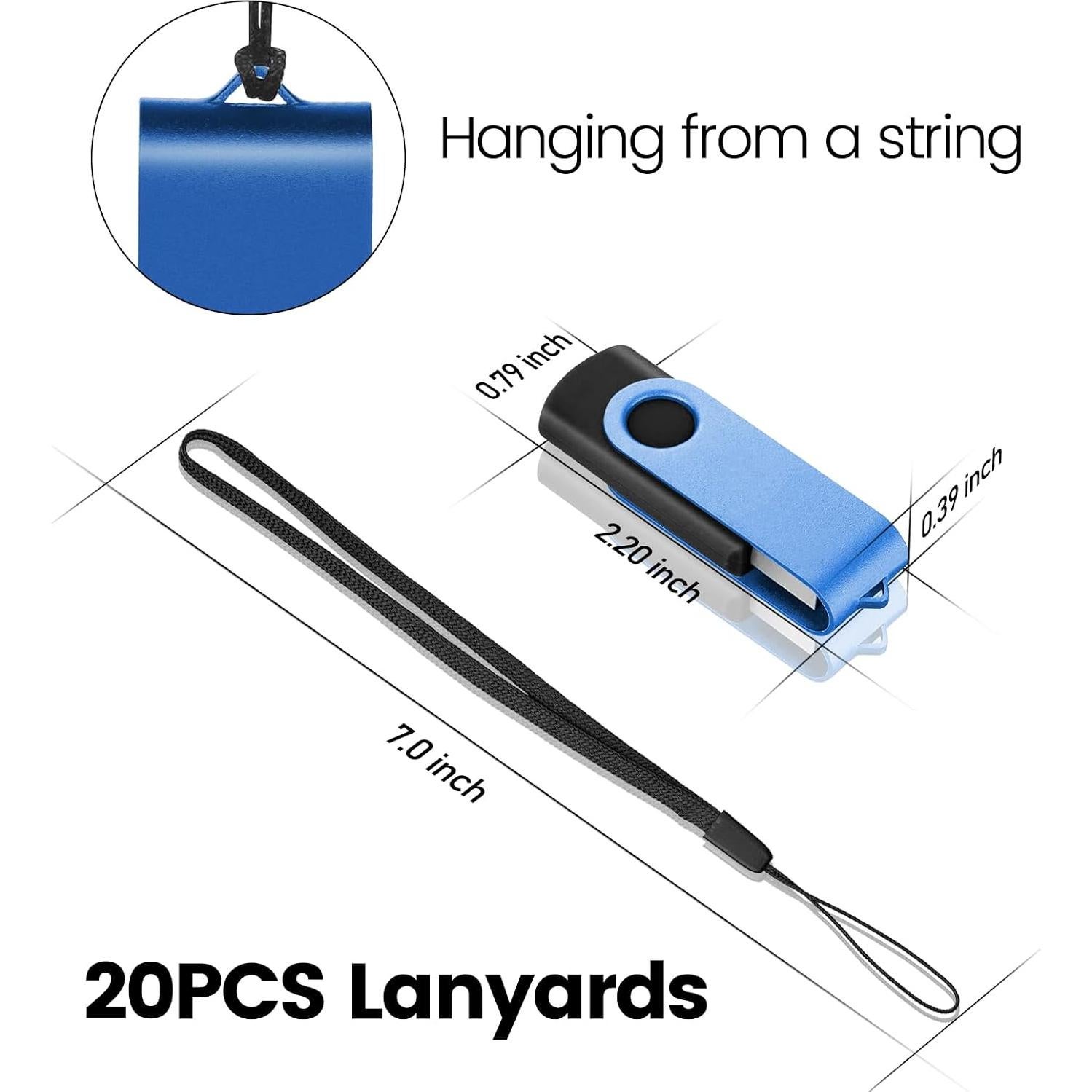 EASTBULL USB 2.0 Flash Drive 2GB Pack de 20 Unidades Coloridas